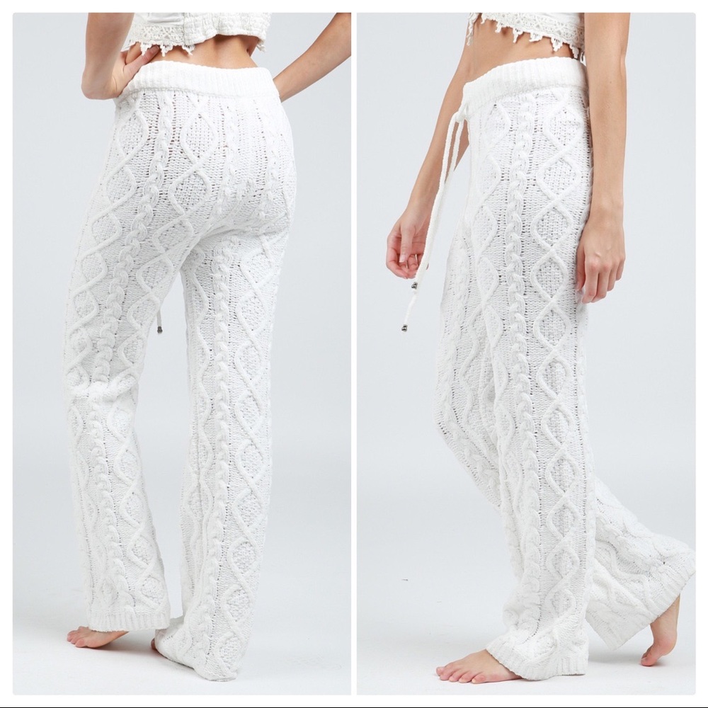 Luxury Chenille Cable Knit Lounge Pants - Picture 2 of 12